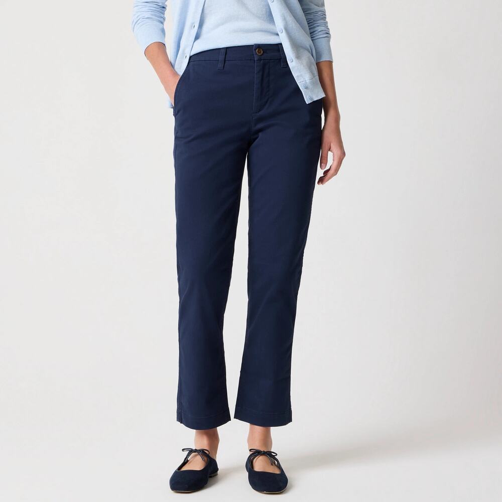 NWT J.Crew Factory Petite High-Rise Girlfriend Chino Pant Navy Blue 10 Petite